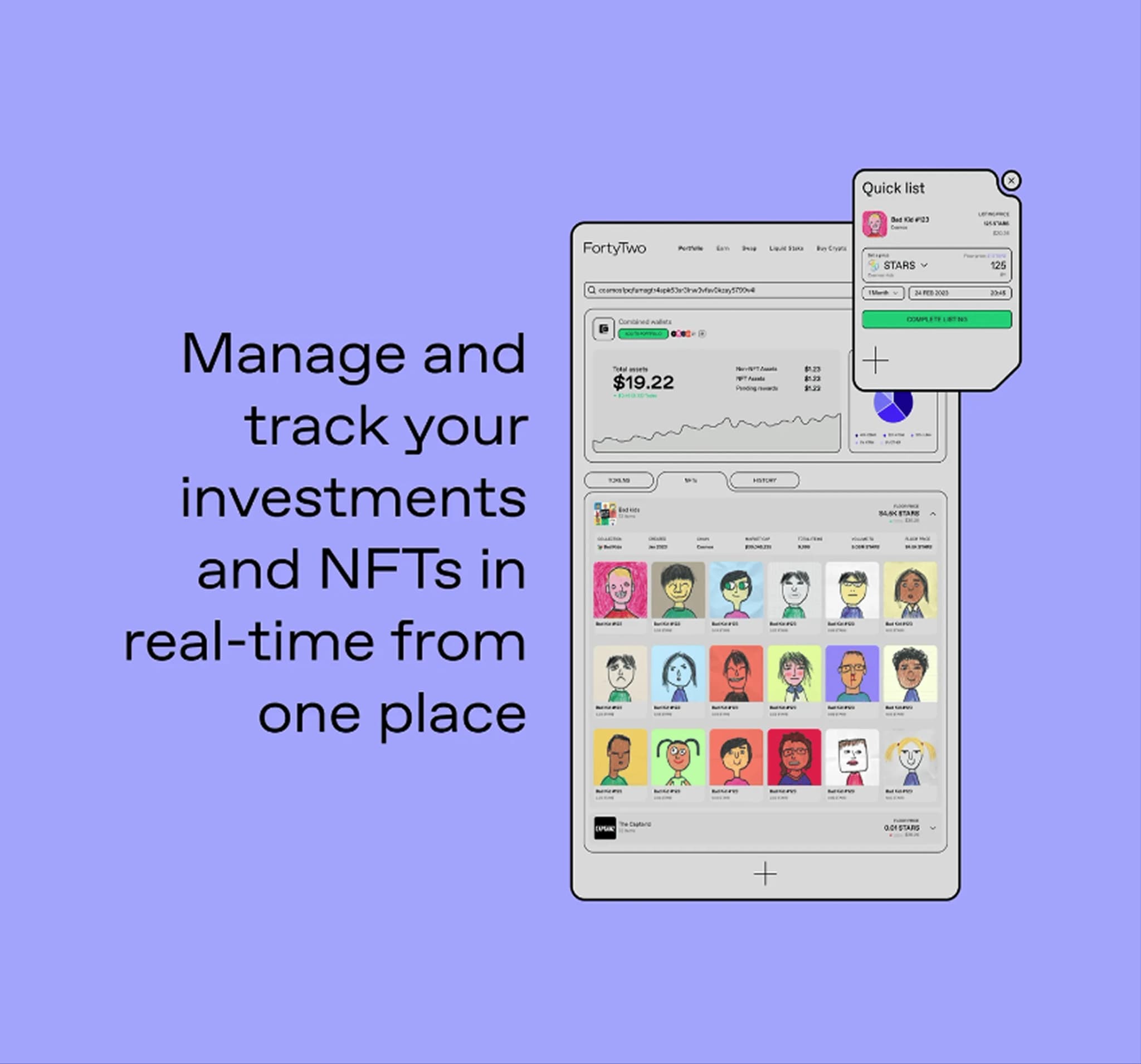 FortyTwo portfolio tracking and NFTs