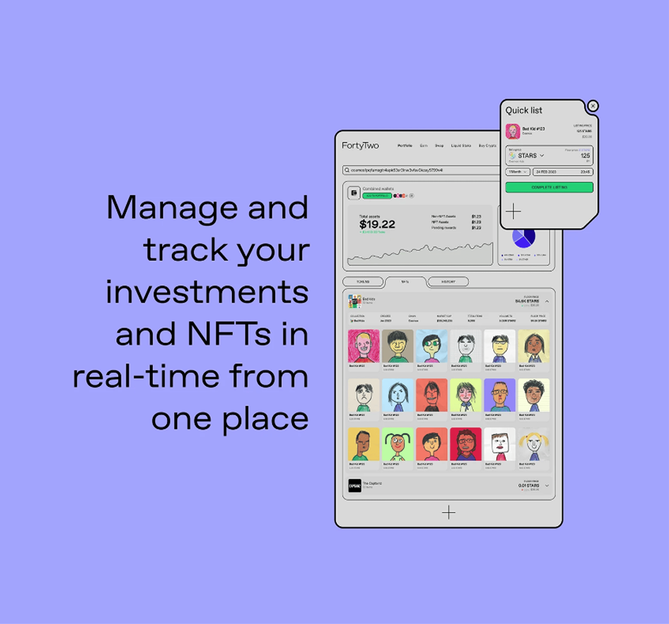 FortyTwo portfolio tracking and NFTs