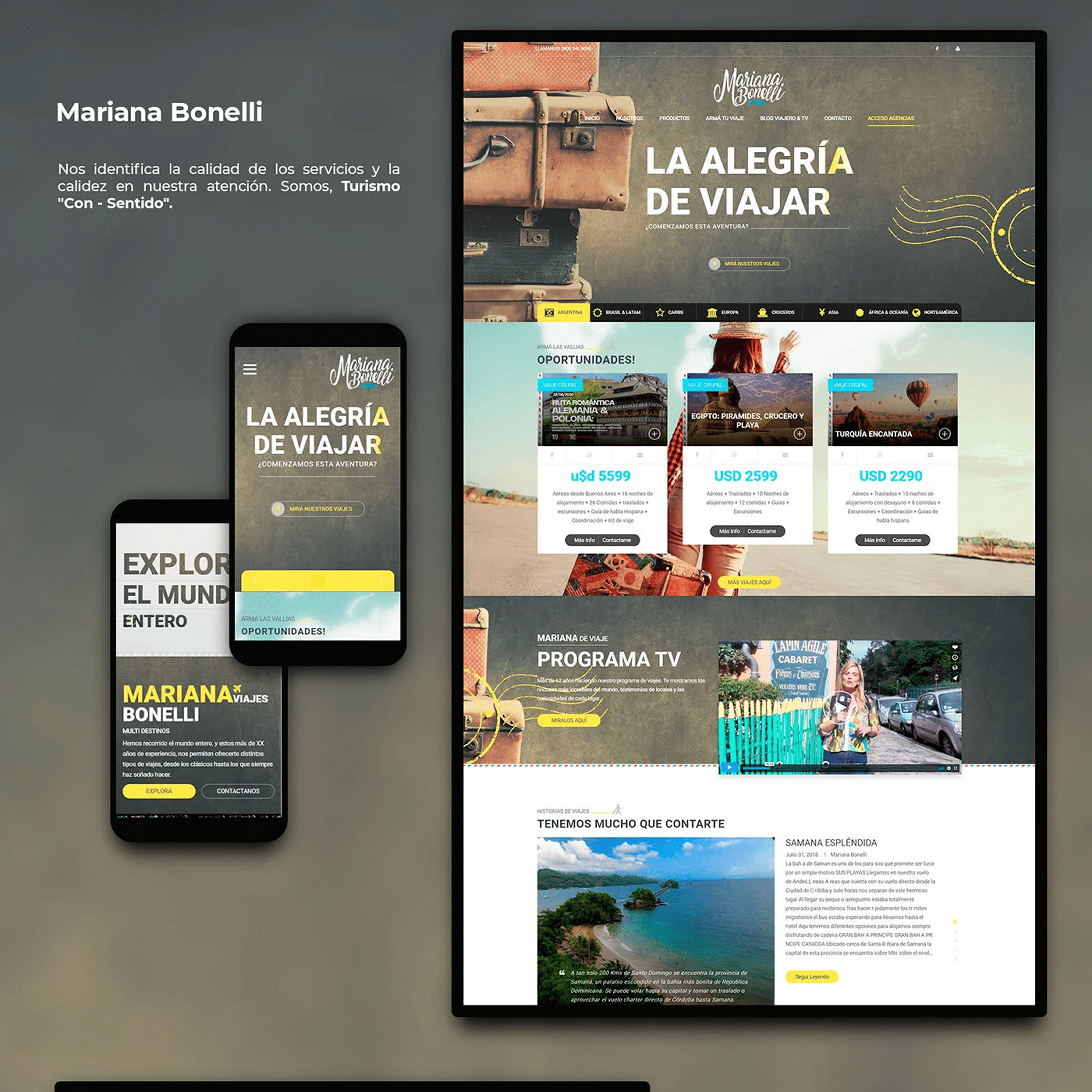 Mariana Bonelli travel agency web design