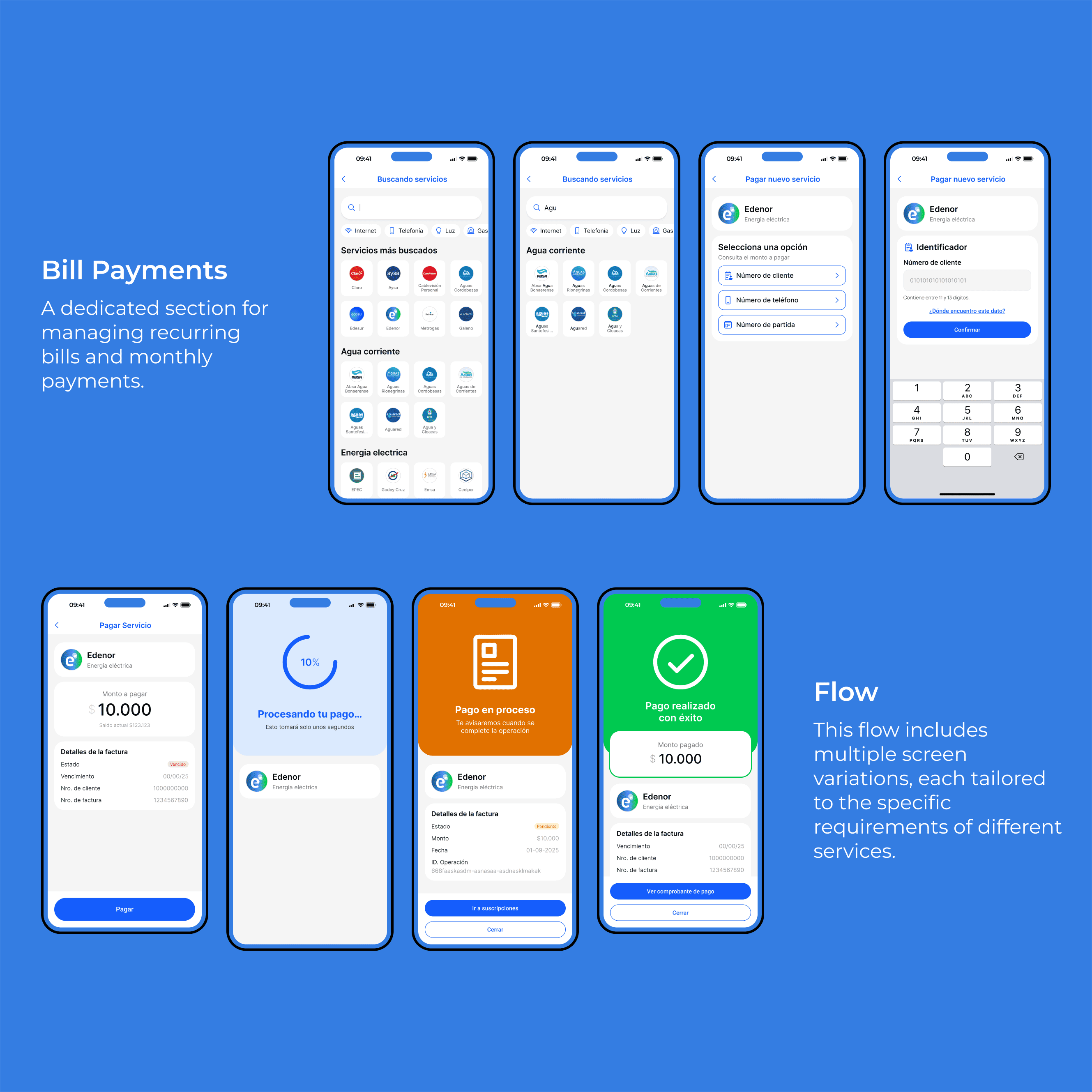 YPF Wallet subscriptions and payment states